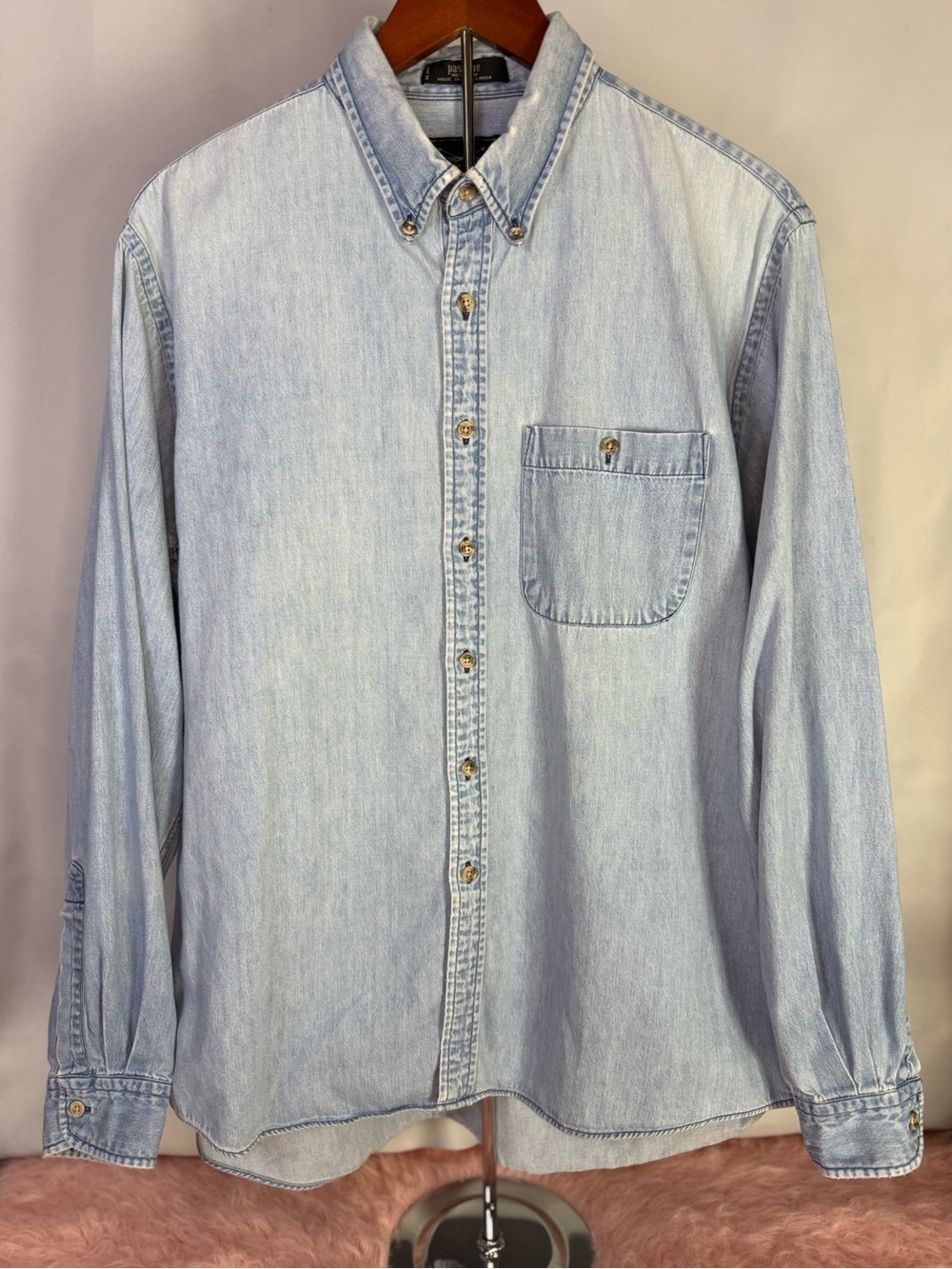 The Arrow Company Vintage Light Blue Denim Button-Down Shirt - Classic Casual